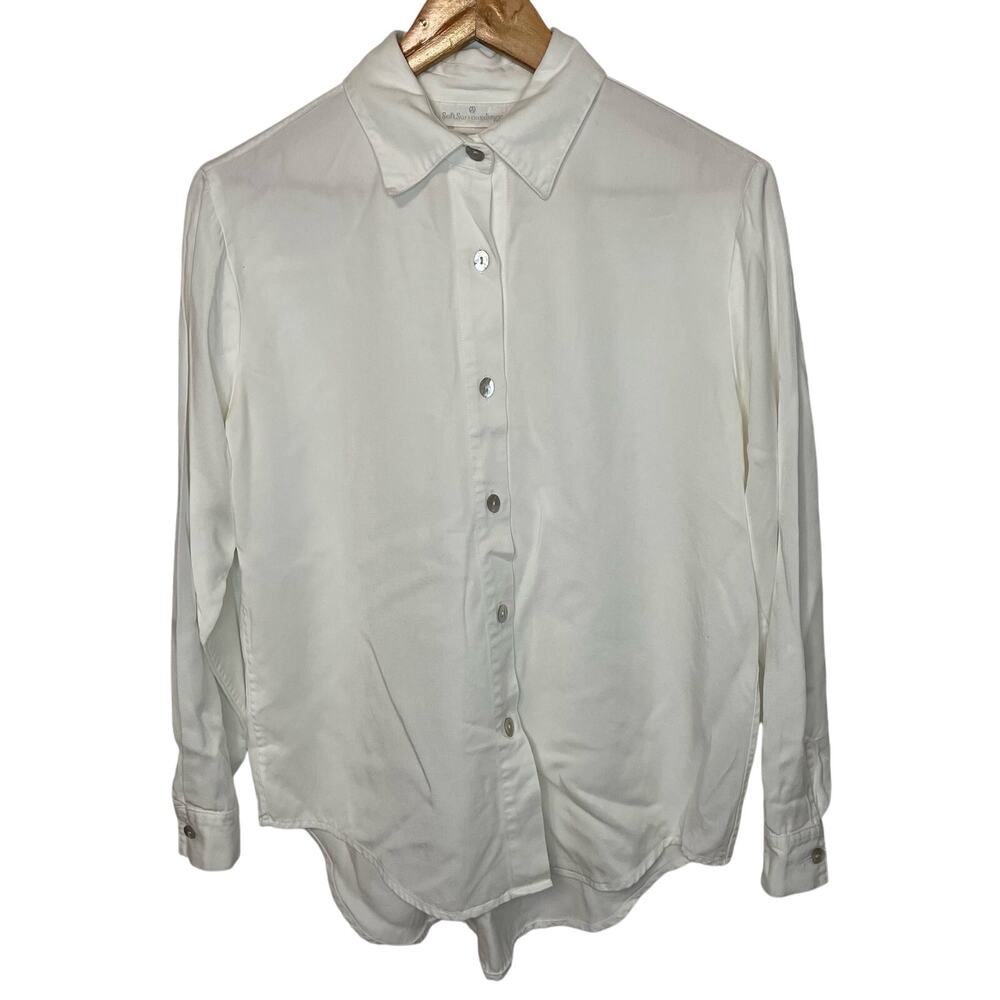 Soft Surroundings White Button Up S Womens Collared Casual Career Layering